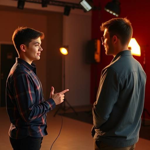 Student practicing mock audition with instructor