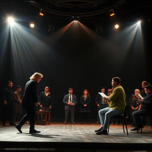 Students rehearsing a scene from Shakespeare